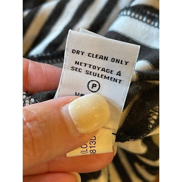 Diane Von Furstenberg Black And‎ White Multi Directional Striped Haven Dress S - Picture 10 of 11